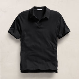 Sueded Jersey Polo in Black | James Perse Los Angeles
