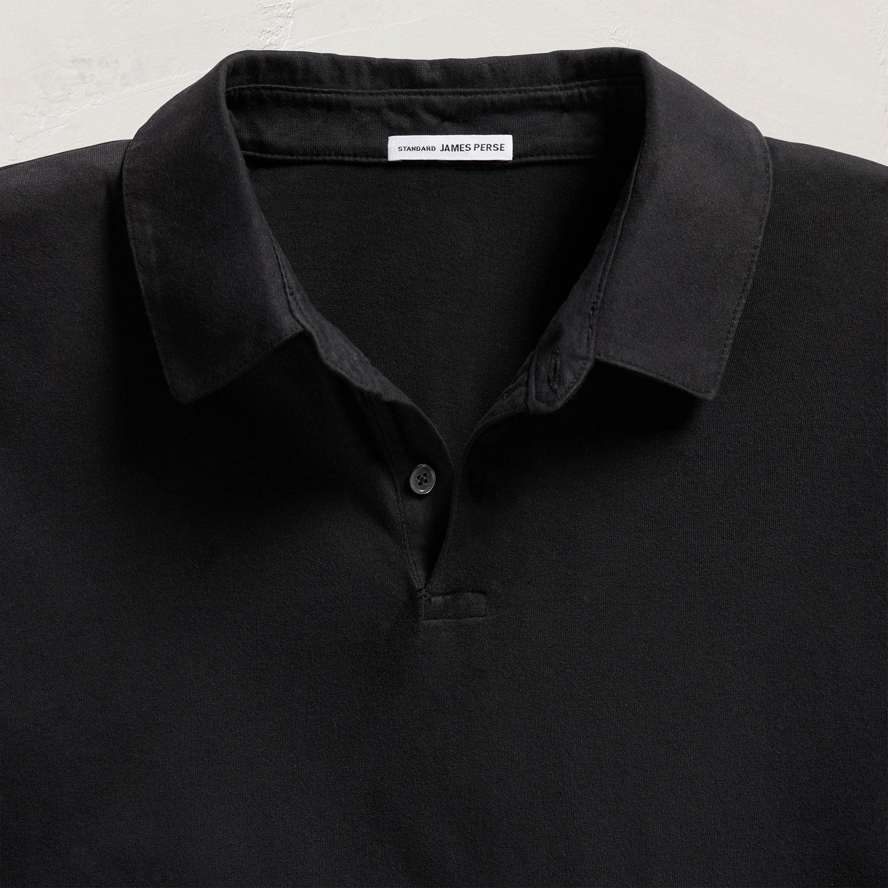 Sueded Jersey Polo - Black