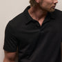 Sueded Jersey Polo in Black | James Perse Los Angeles