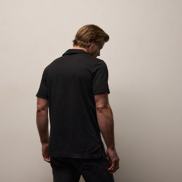 Sueded Jersey Polo in Black | James Perse Los Angeles