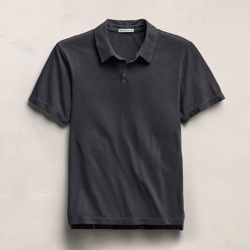 Sueded Jersey Polo in Blue Noir Pigment | James Perse Los Angeles