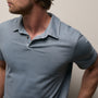 Sueded Jersey Polo in Bluestone Pigment | James Perse Los Angeles