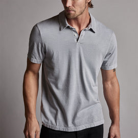 Sueded Jersey Polo in Breeze Pigment | James Perse Los Angeles