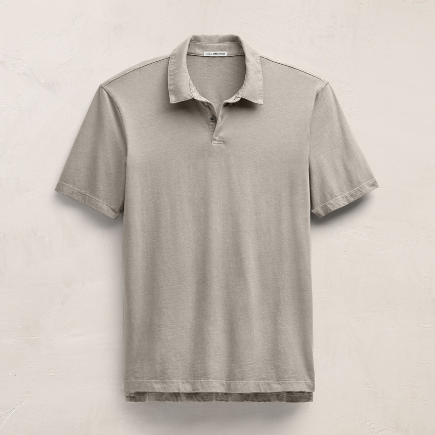 Sueded Jersey Polo in Concrete Pigment | James Perse Los Angeles