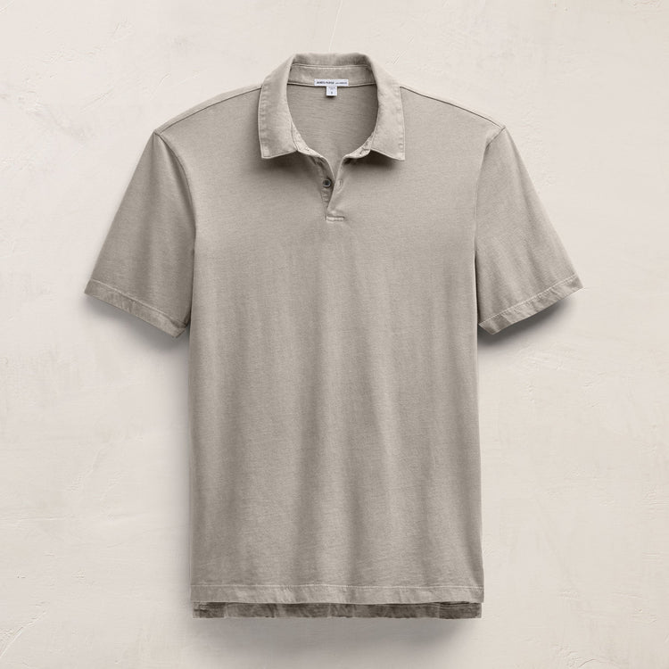 Sueded Jersey Polo in Concrete Pigment | James Perse Los Angeles