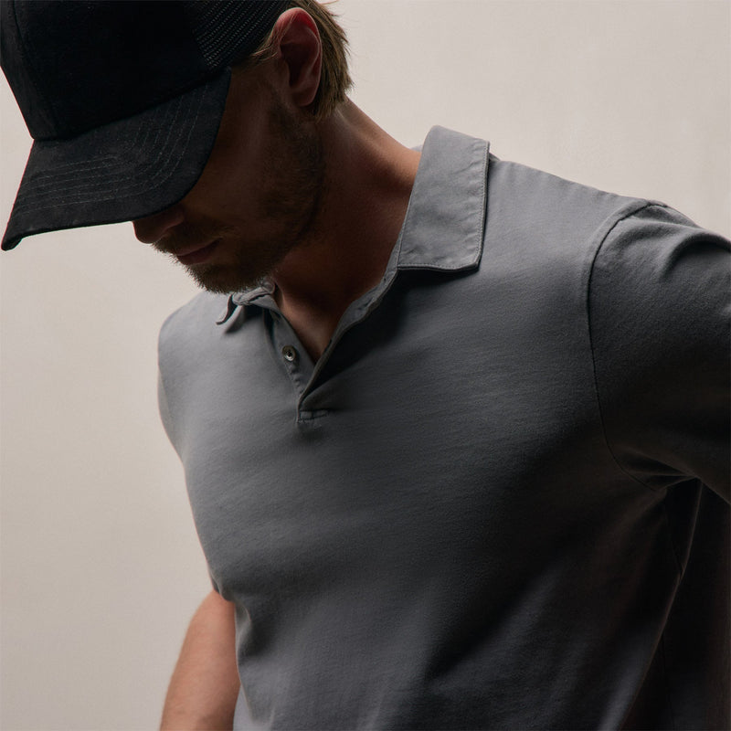 Sueded Jersey Polo in Cavalry Pigment | James Perse Los Angeles