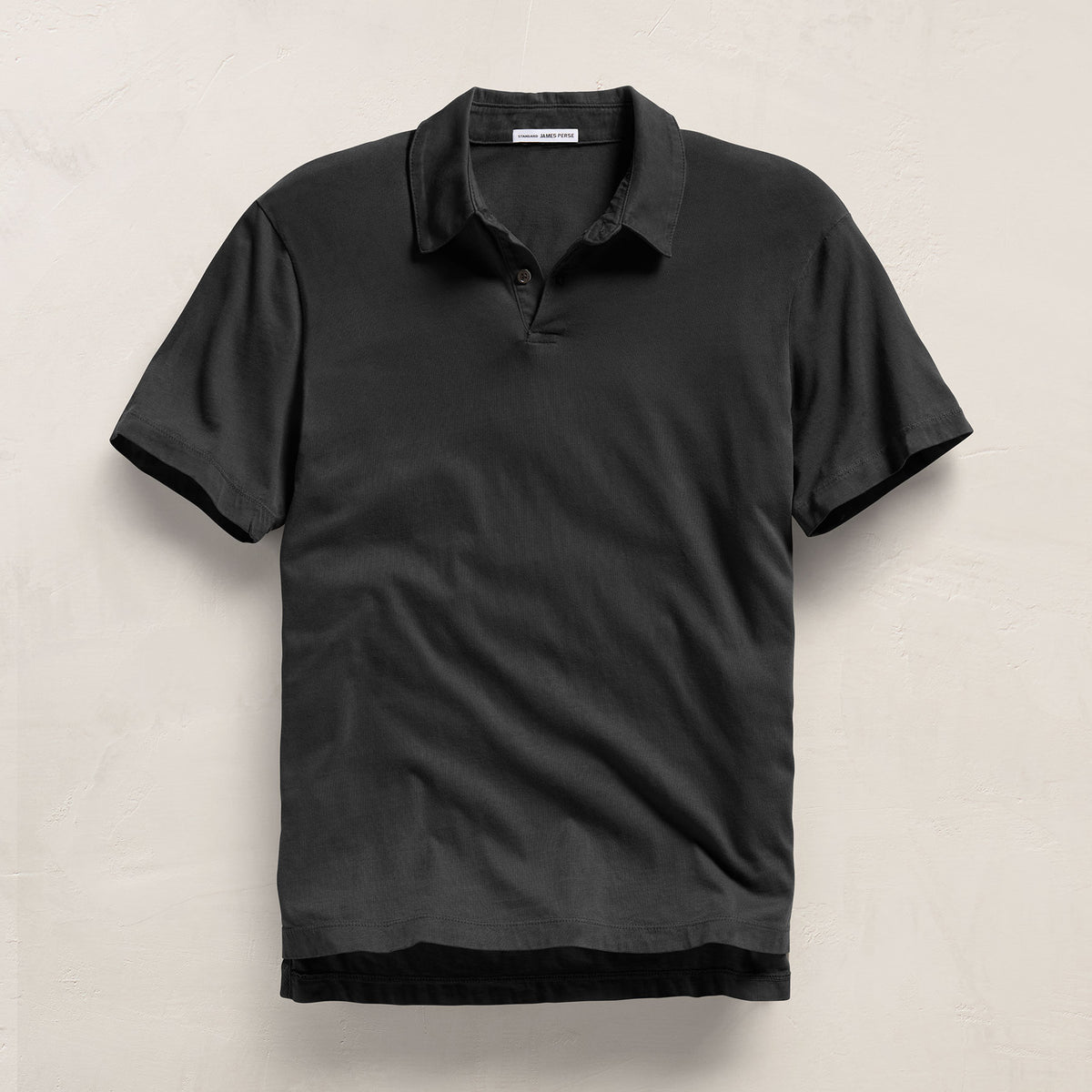 Sueded Jersey Polo in Carbon Pigment | James Perse Los Angeles