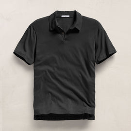 Sueded Jersey Polo in Carbon Pigment | James Perse Los Angeles