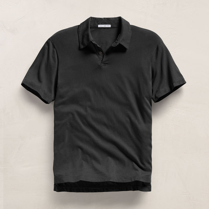 Sueded Jersey Polo in Carbon Pigment | James Perse Los Angeles