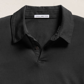 Sueded Jersey Polo - Carbon Pigment