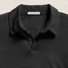 Sueded Jersey Polo - Carbon Pigment