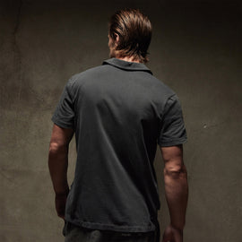 Revised Standard Polo in Carbon Pigment | James Perse Los Angeles