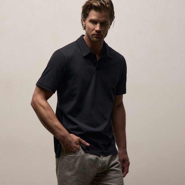 Sueded Jersey Polo in Deep | James Perse Los Angeles