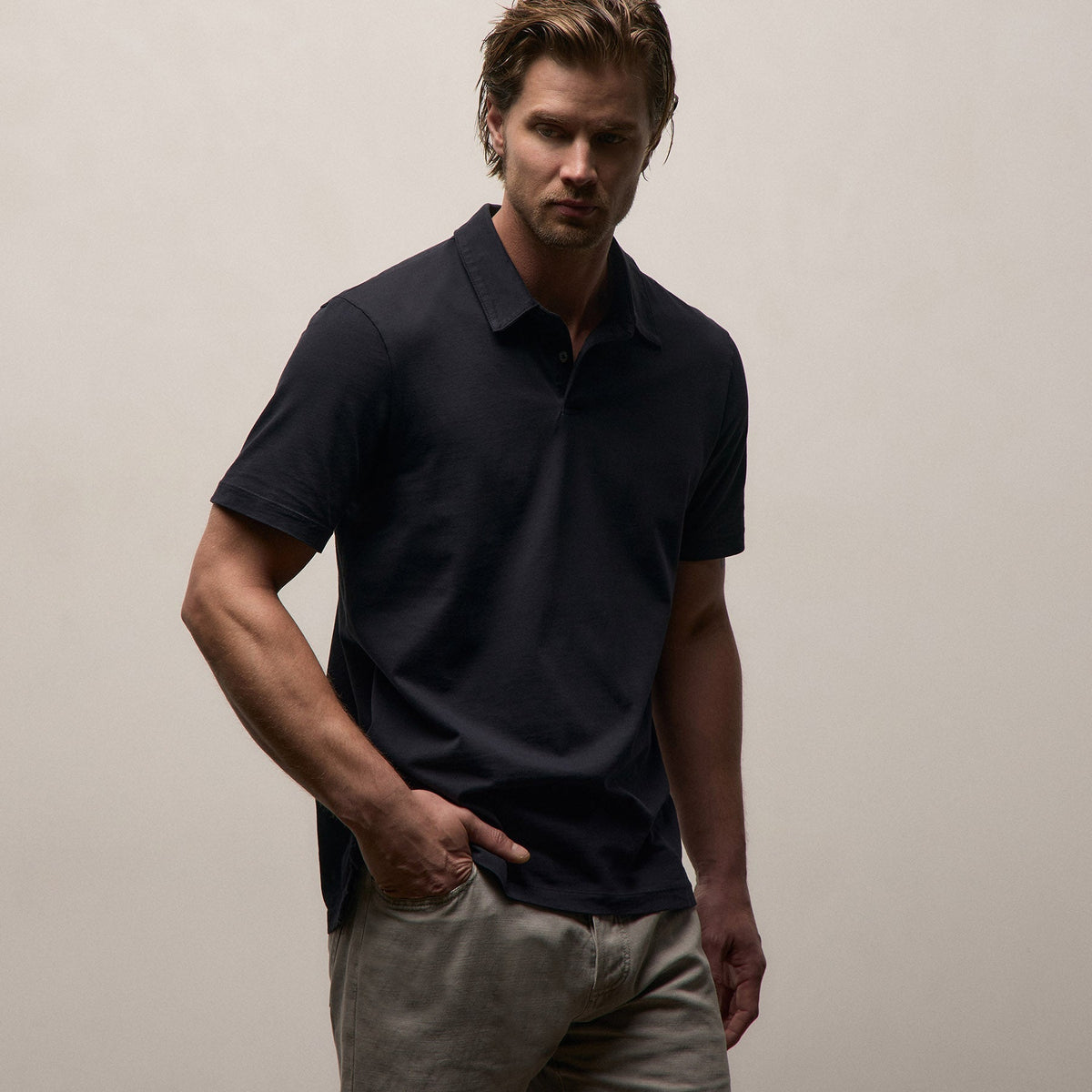 3 Pack Sueded Jersey Polo in Black/White/Deep | James Perse Los