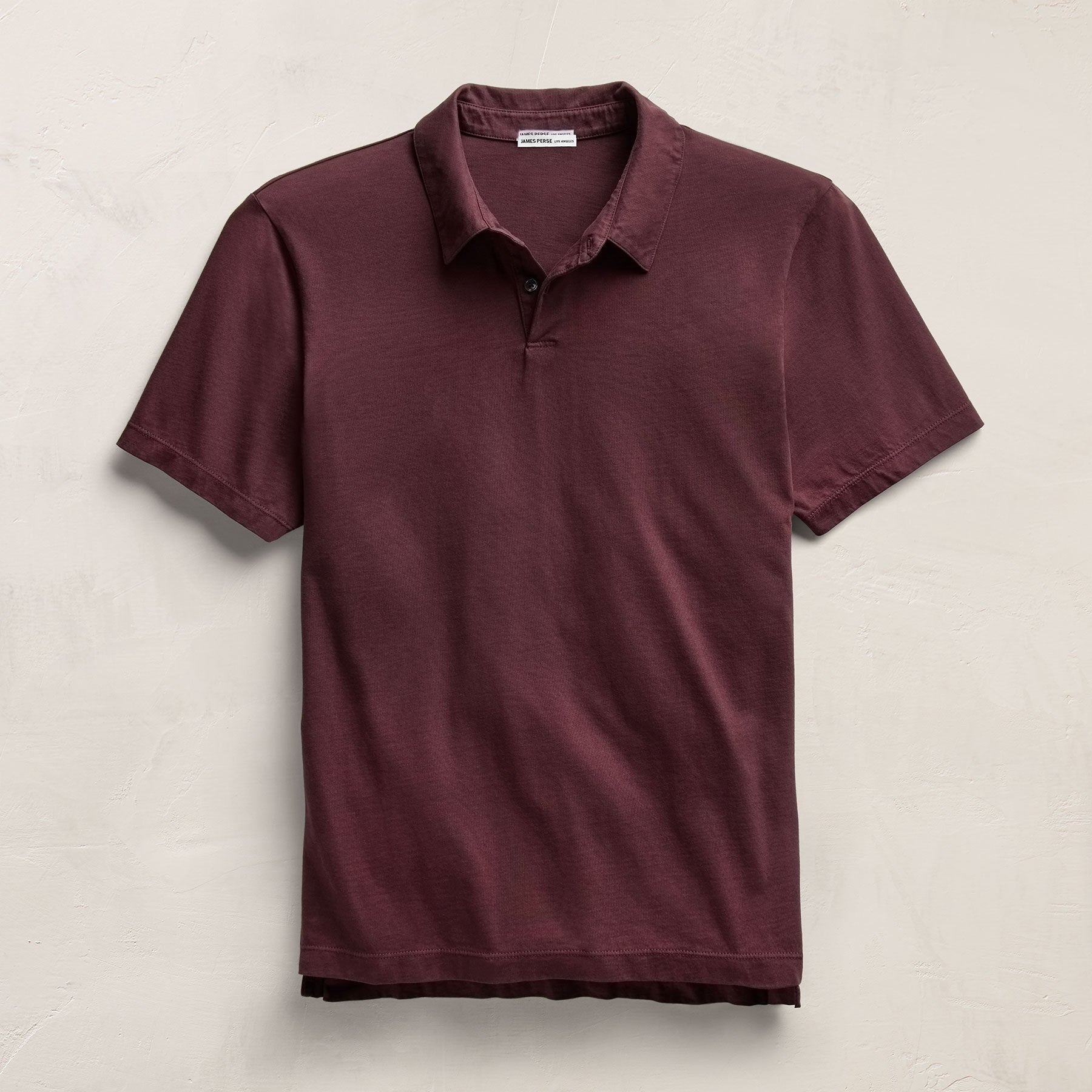 Sueded Jersey Polo in Dark Plum | James Perse Los Angeles