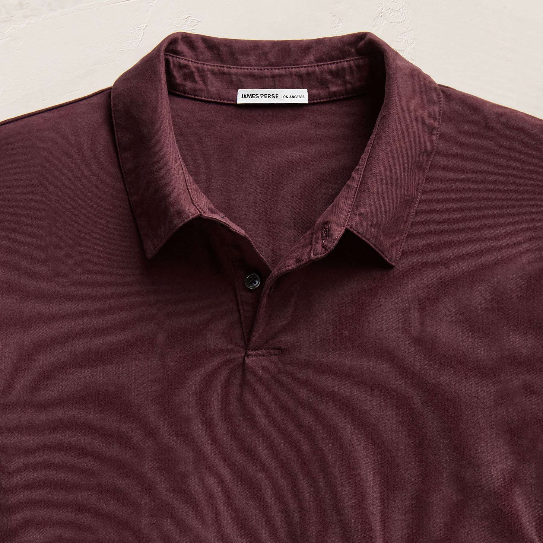 Sueded Jersey Polo in Dark Plum | James Perse Los Angeles