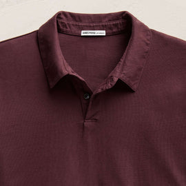 Sueded Jersey Polo in Dark Plum | James Perse Los Angeles