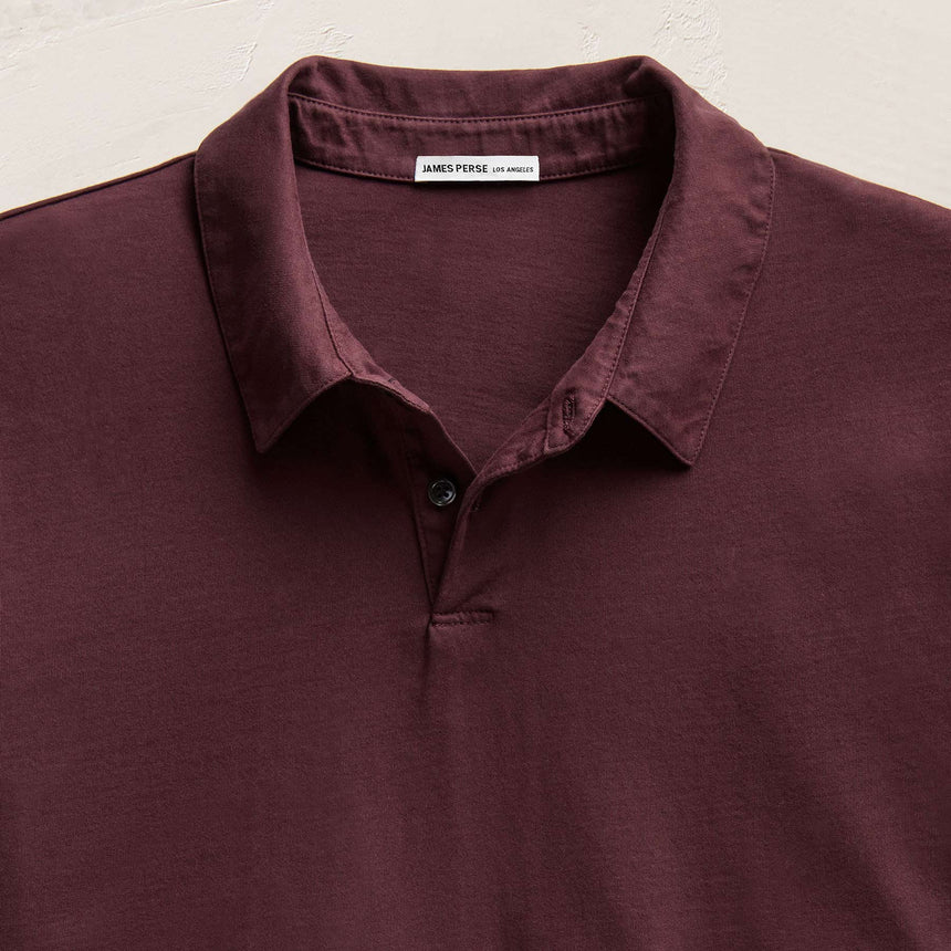 Sueded Jersey Polo in Dark Plum | James Perse Los Angeles