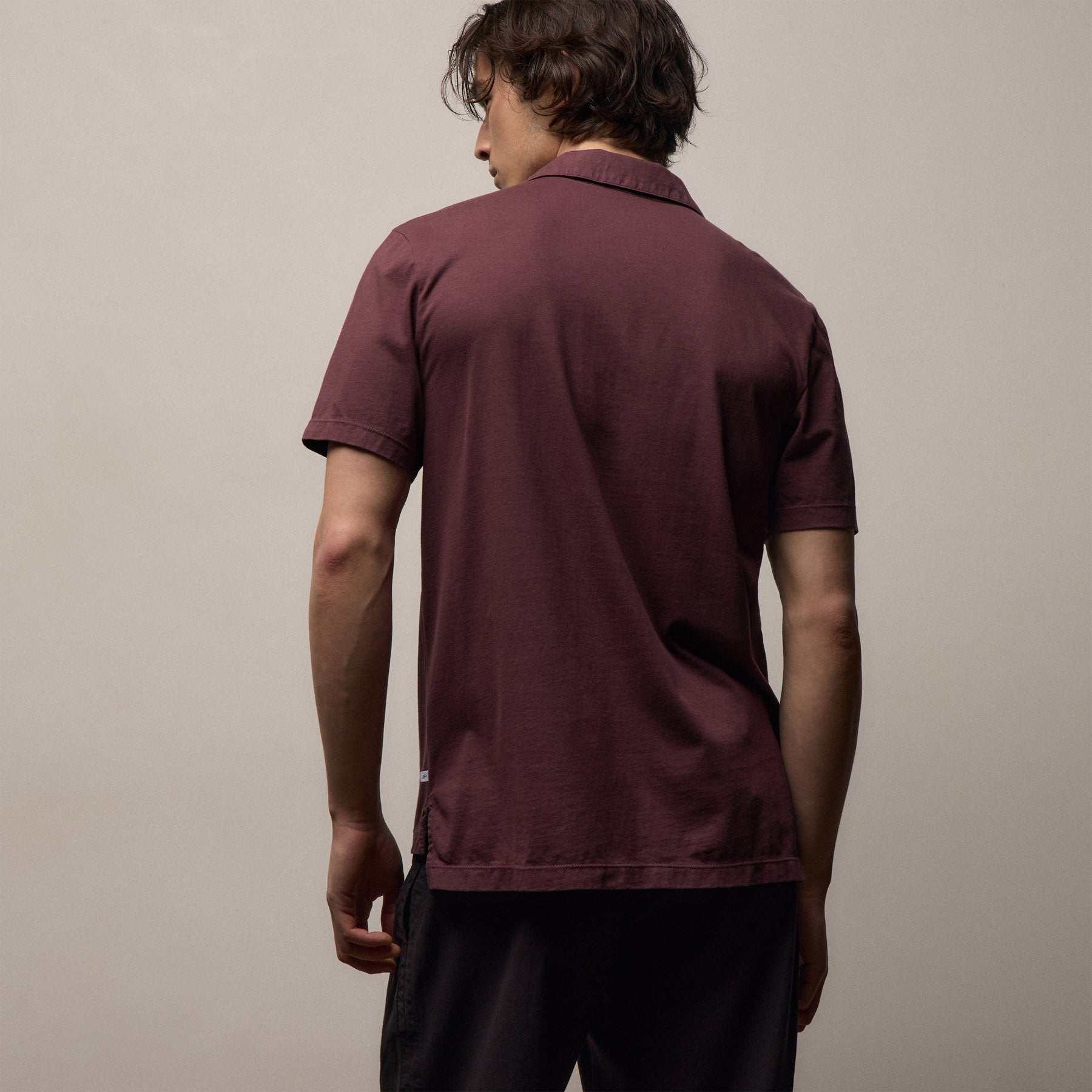 Sueded Jersey Polo in Dark Plum | James Perse Los Angeles