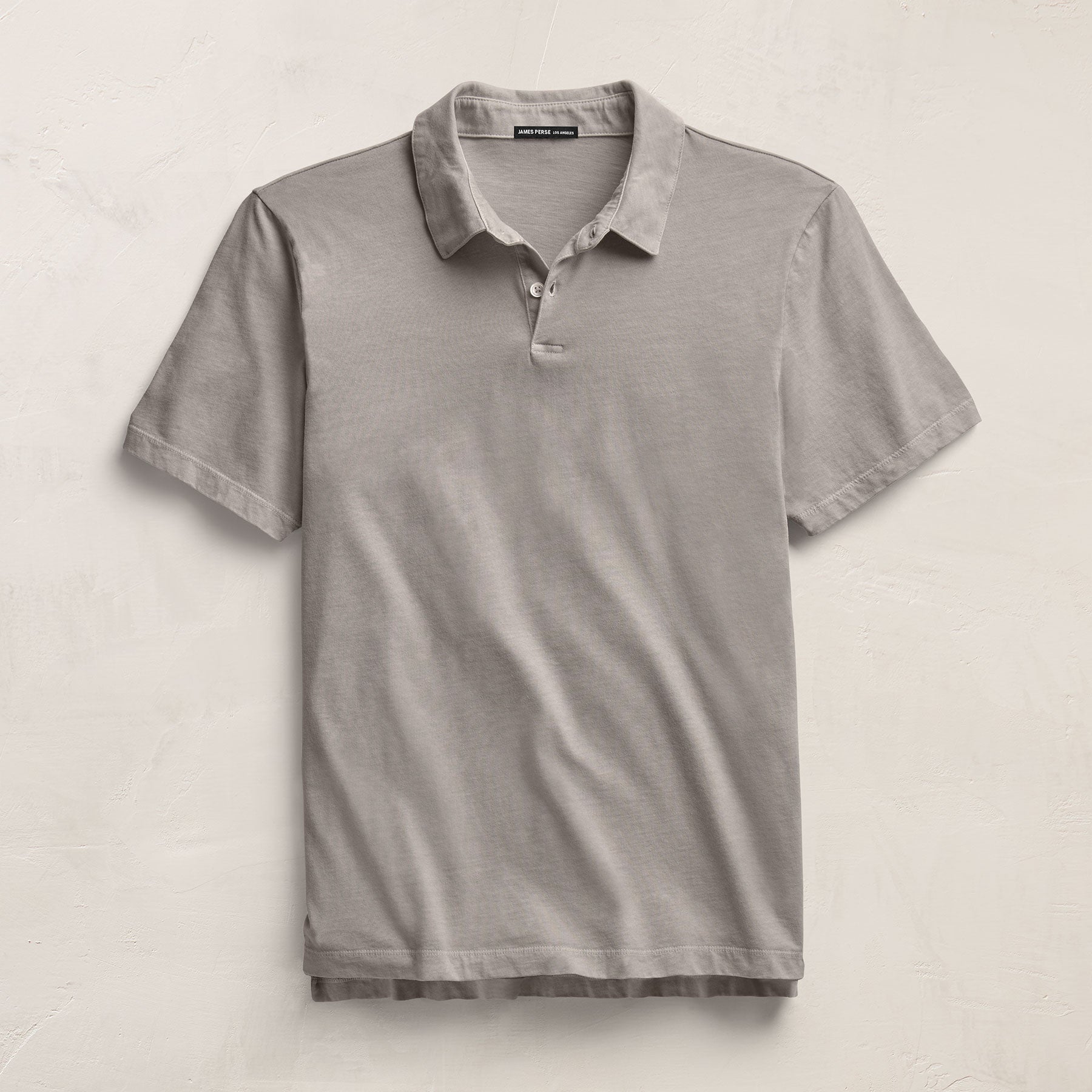 Sueded Jersey Polo in Fog Pigment | James Perse Los Angeles