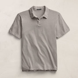 Sueded Jersey Polo in Fog Pigment | James Perse Los Angeles