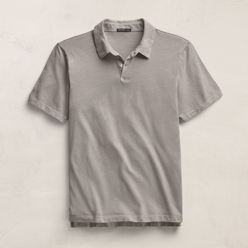 Sueded Jersey Polo in Fog Pigment | James Perse Los Angeles