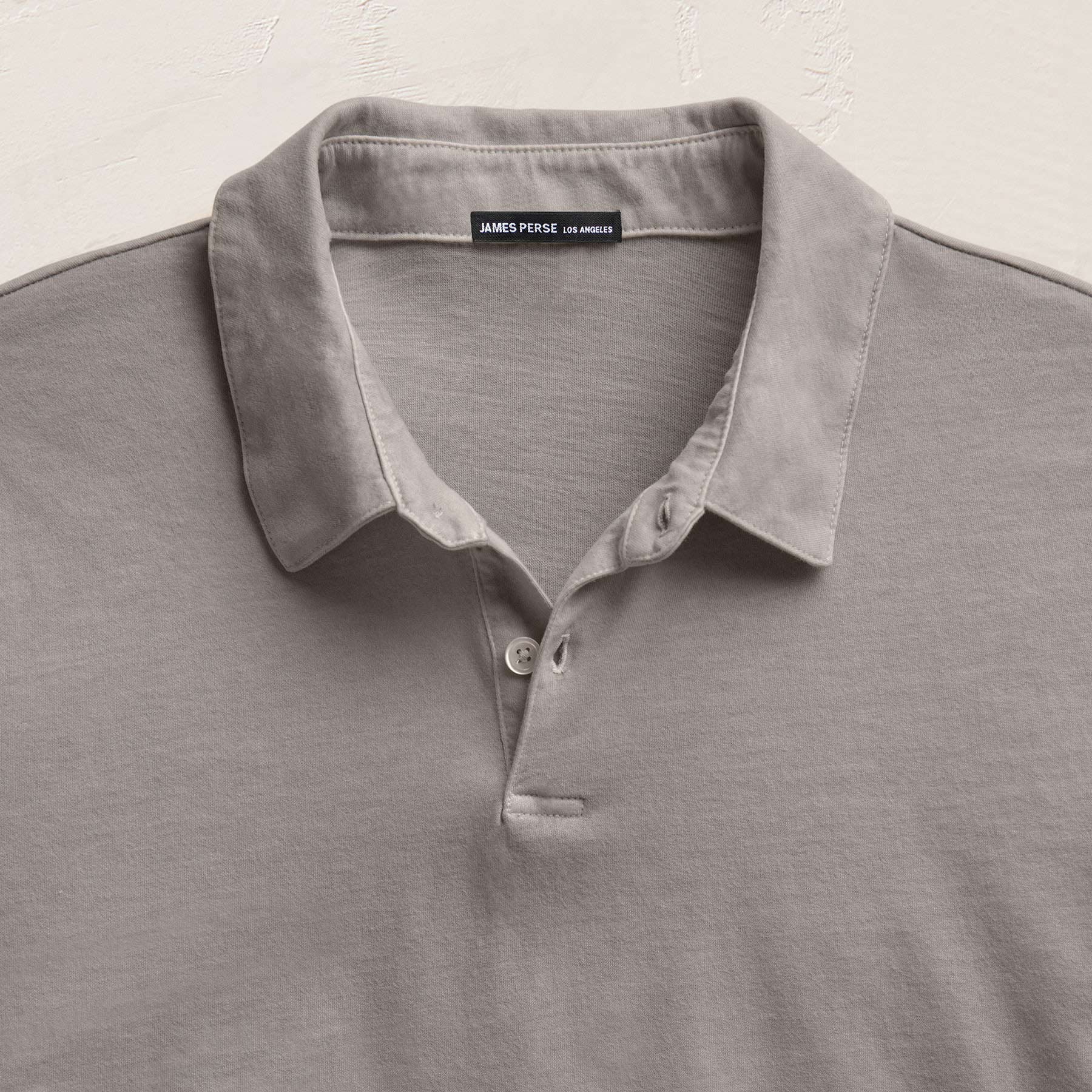 Sueded Jersey Polo in Fog Pigment | James Perse Los Angeles
