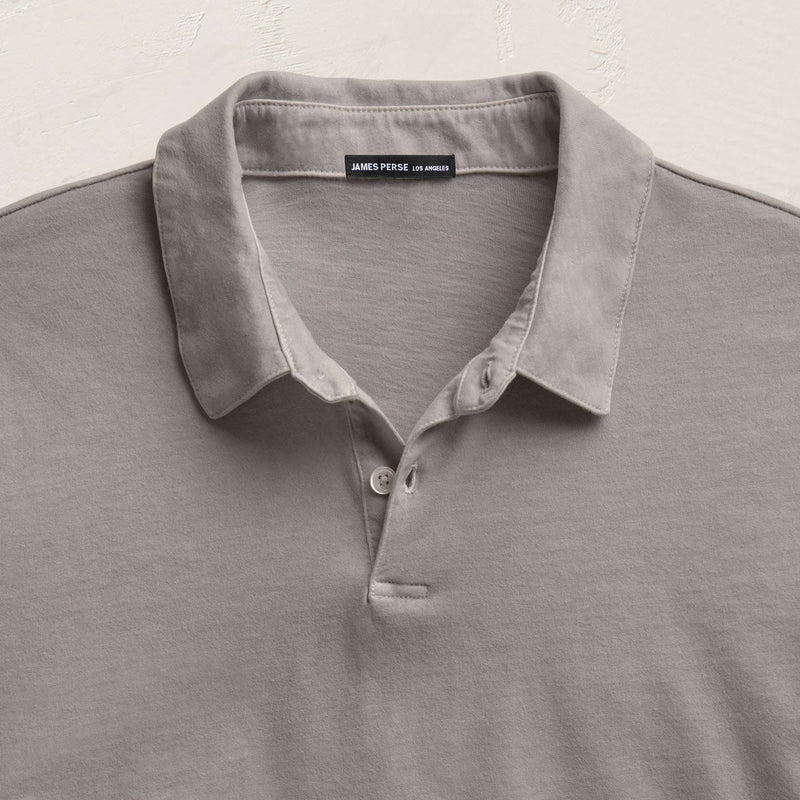 Sueded Jersey Polo in Fog Pigment | James Perse Los Angeles