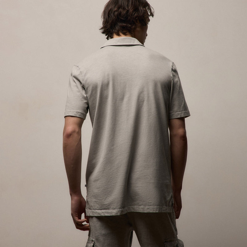 Sueded Jersey Polo in Fog Pigment | James Perse Los Angeles