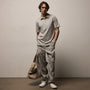 Sueded Jersey Polo in Fog Pigment | James Perse Los Angeles