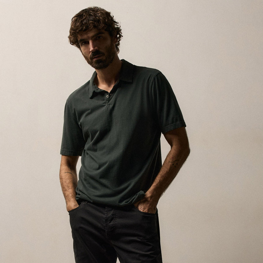 Sueded Jersey Polo in Fern | James Perse Los Angeles