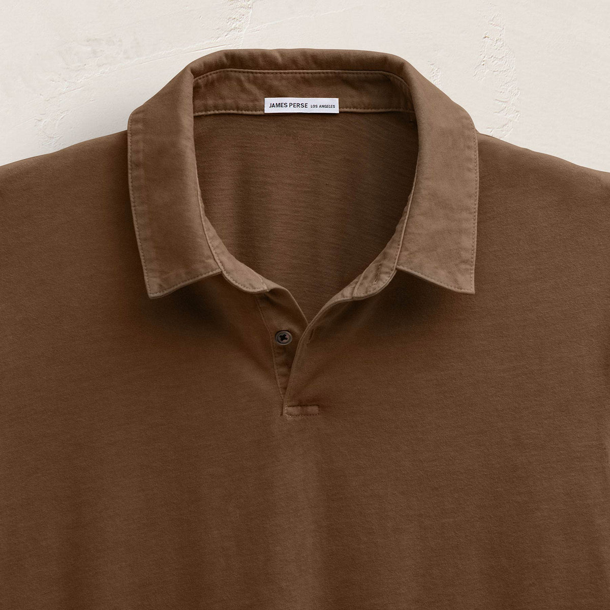Sueded Jersey Polo in Gingerbread Pigment | James Perse Los Angeles