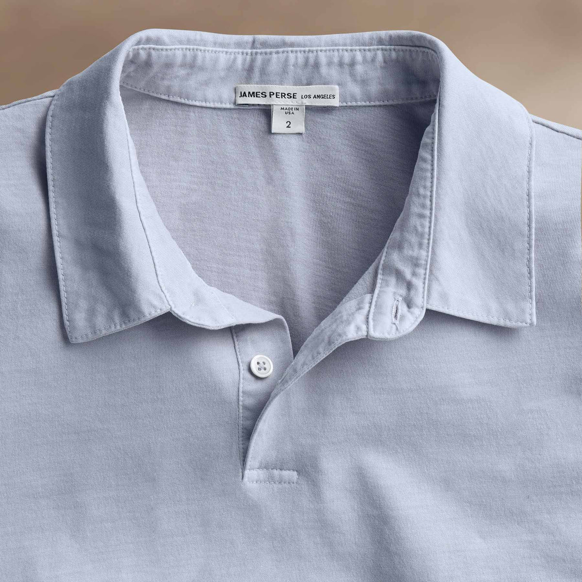 Sueded Jersey Polo in Grey Sky Pigment | James Perse Los Angeles