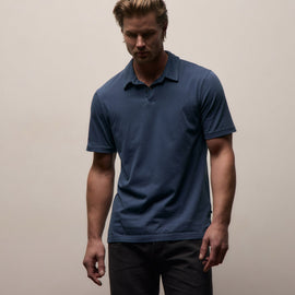 Sueded Jersey Polo in Lake Pigment | James Perse Los Angeles
