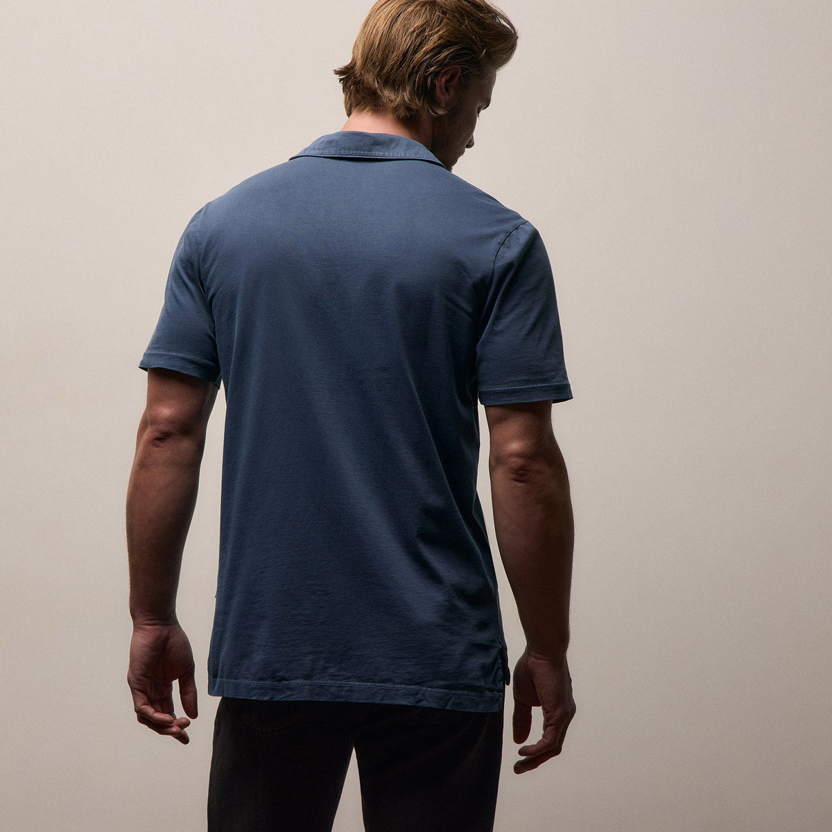 Sueded Jersey Polo in Lake Pigment | James Perse Los Angeles