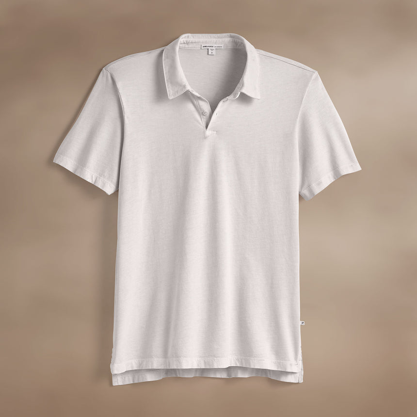 Sueded Jersey Polo in Light Mist Pigment | James Perse Los Angeles