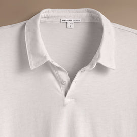 Sueded Jersey Polo in Light Mist Pigment | James Perse Los Angeles