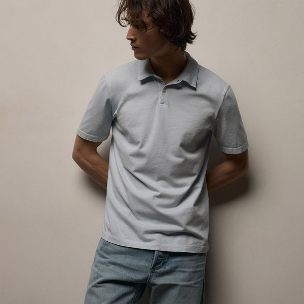 Sueded Jersey Polo in Memory Pigment | James Perse Los Angeles