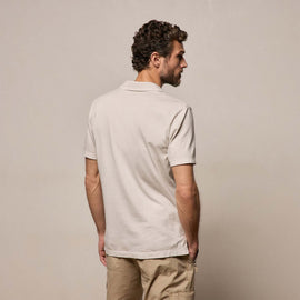 Sueded Jersey Polo in Pearl Pigment | James Perse Los Angeles