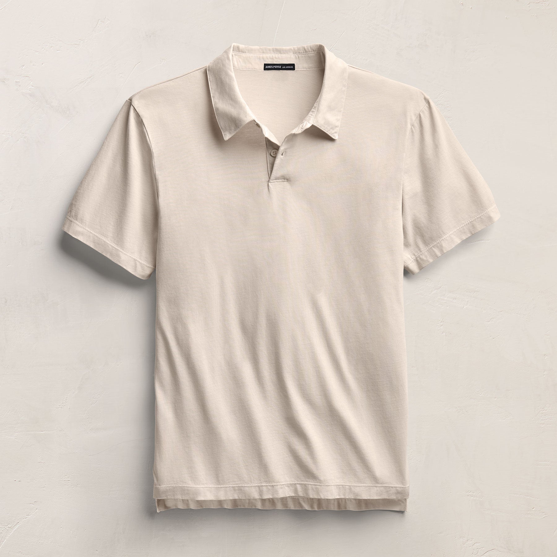 Sueded Jersey Polo in Pearl Pigment | James Perse Los Angeles