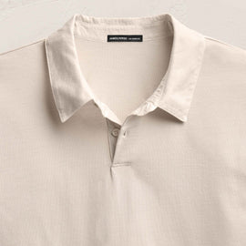 Sueded Jersey Polo in Pearl Pigment | James Perse Los Angeles