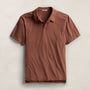 Sueded Jersey Polo in Red Clay Pigment | James Perse Los Angeles