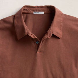 Sueded Jersey Polo in Red Clay Pigment | James Perse Los Angeles