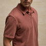 Sueded Jersey Polo in Red Clay Pigment | James Perse Los Angeles