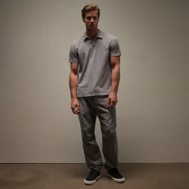 Sueded Jersey Polo in Silver Grey Pigment | James Perse Los Angeles