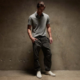 Sueded Jersey Polo in String Pigment | James Perse Los Angeles