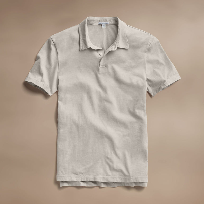 Sueded Jersey Polo in Salt Pigment | James Perse Los Angeles