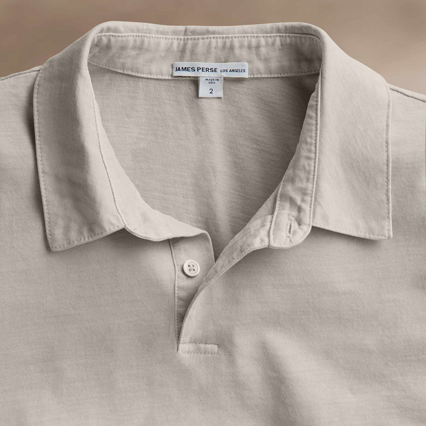 Sueded Jersey Polo in Salt Pigment | James Perse Los Angeles