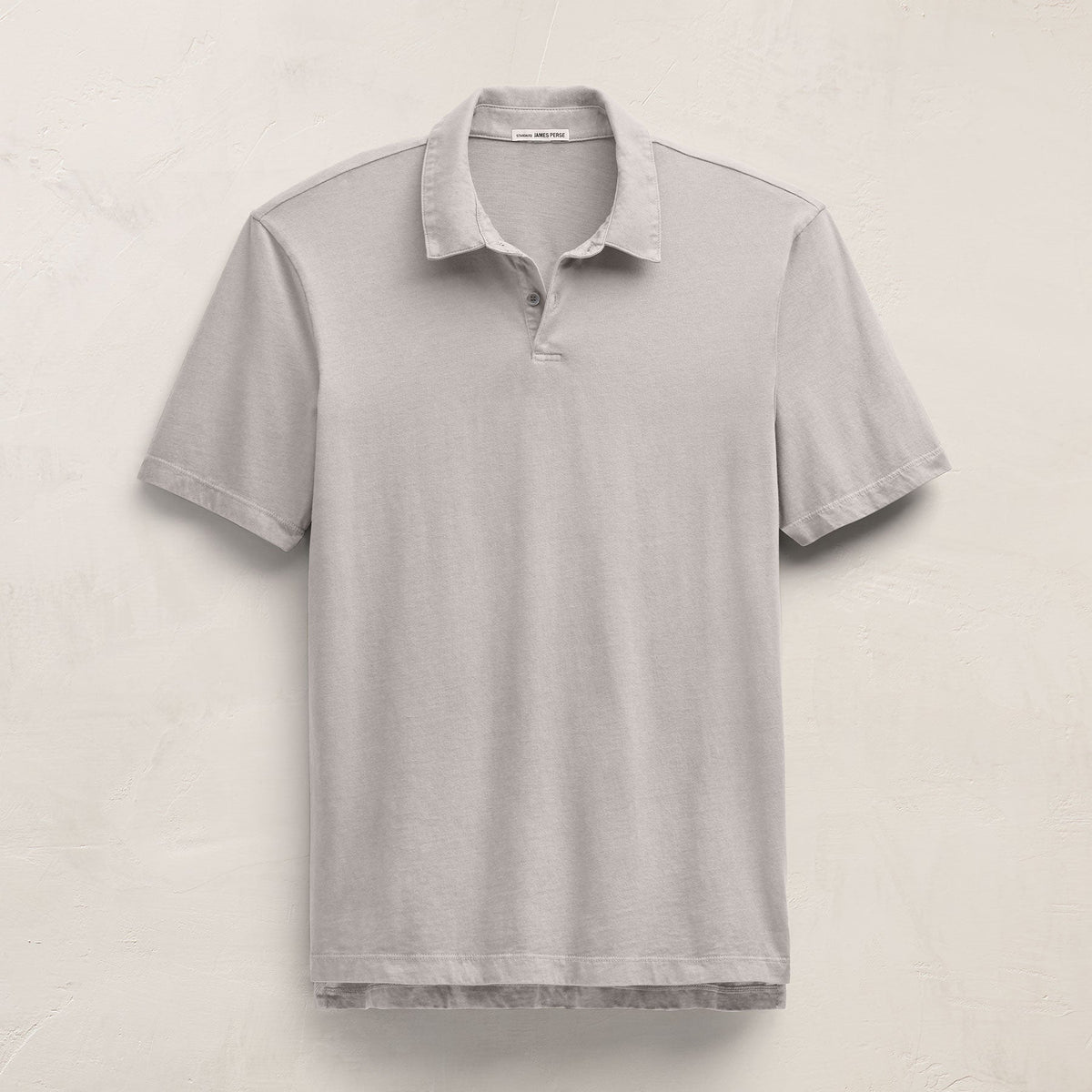 Sueded Jersey Polo in Silver Pigment | James Perse Los Angeles