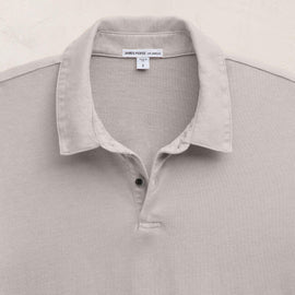 Sueded Jersey Polo in Silver Pigment | James Perse Los Angeles